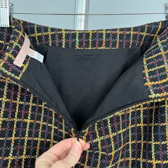 Anthropologie Hutch Tweed Plaid Multicolour Lined A-Line Mini Skirt Sz XS - Picture 5 of 10
